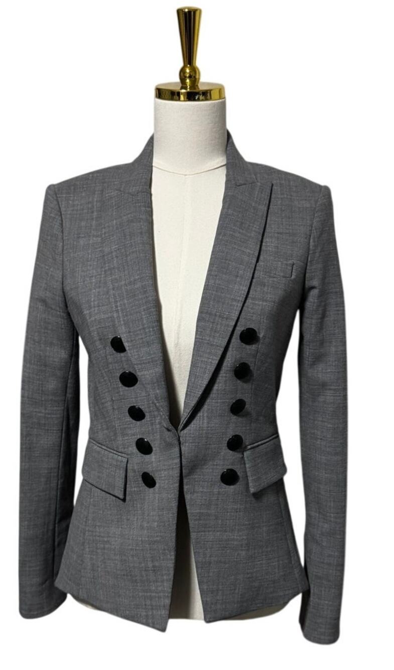 Veronica Beard "Dickey" Grey Wool Blend Blazer, Size 2 (Insert Not Included)